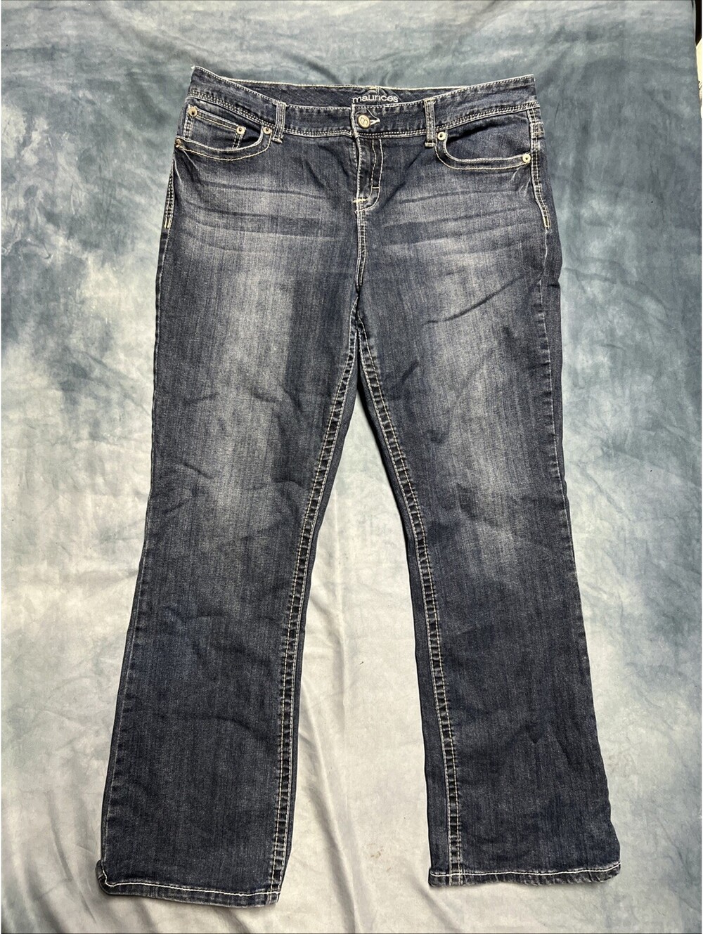 Maurices Jeans Women's 15/16 Short Curvy Taylor Bootcut Medium Wash Blue Denim